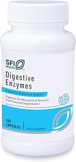 Klaire Labs Digestive Enzymes - Powerful Microbial-Based Amylase, Protease, Lactase, Lipase & Cellulase Enzyme Blend for Gas & Bloating (180 Capsules)