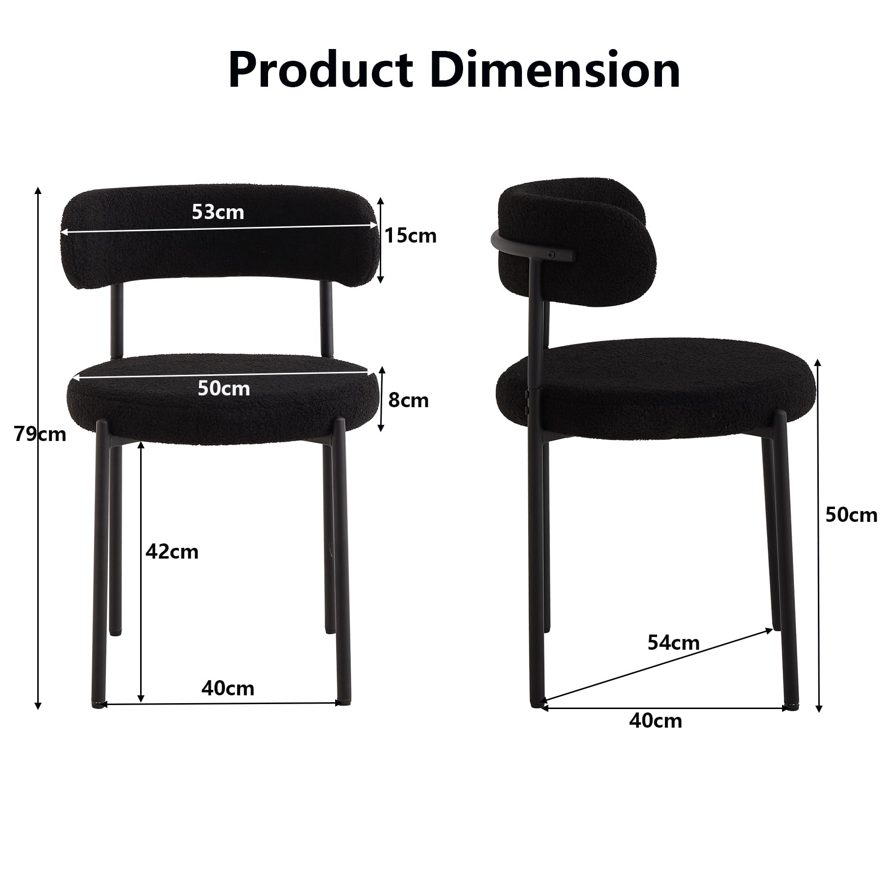 Essgruppe Set Tisch und Stühle, 100cm Runder Esstisch mit 4 Esszimmerstühlen, Tisch und 4 Stühle für Küche, Wohnzimmer, Balkon, Restaurant, Büro (Helle Holzfarbe+Schwarz)