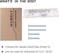 Vista 6 de Homdiy - Manijas de níquel cepillado HDT16SN para alacena de cocina, manijas y pomos para cajón, manijas cuadradas para alacena y cajones