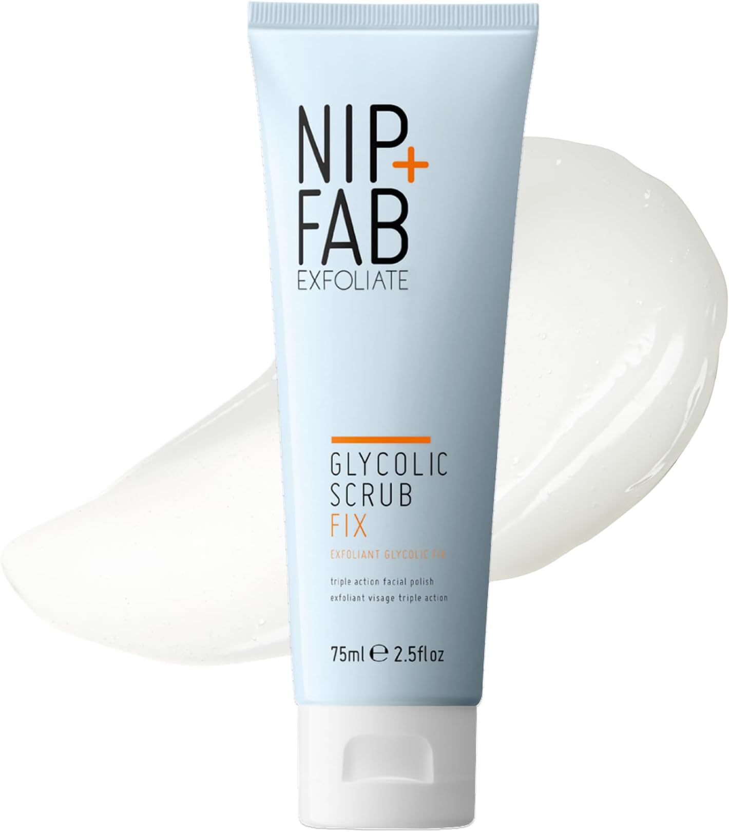 Nip + Fab Glycolic Fix Scrub (2.5 fl oz) – 3% Glycolic Acid 3-in-1 Facial Exfoliator – Brightening AHA Face Scrub with Salicylic Acid for Smooth Radiant Skin