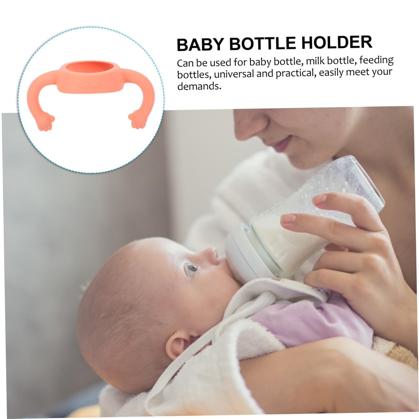 VICASKY Manici per Bottiglie in Silicone Rosa 2 Unitá Impugnatura Morbida e Confortevole per Bambino Bambina Facilmente Installabili