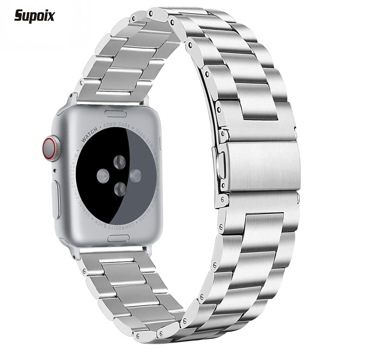 SUPOIX Compatible with Apple Watch Bands 46mm/44mm/45mm/49mm/42mm/41mm/40mm/38mm,Stainless Steel Metal Band for iwatch 11/10/9/8/7/6/5/4/SE/3/2/1/Ultra 3 2 1 for Men & Women