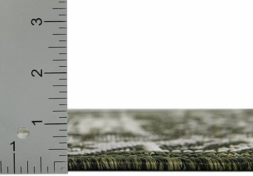 Miniatura 300 de Rugs.com Outdoor Aztec Collection Alfombra – 4 x 6 pies alfombra de tejido plano gris carbón perfecta para salas de estar, grandes comedores, planos