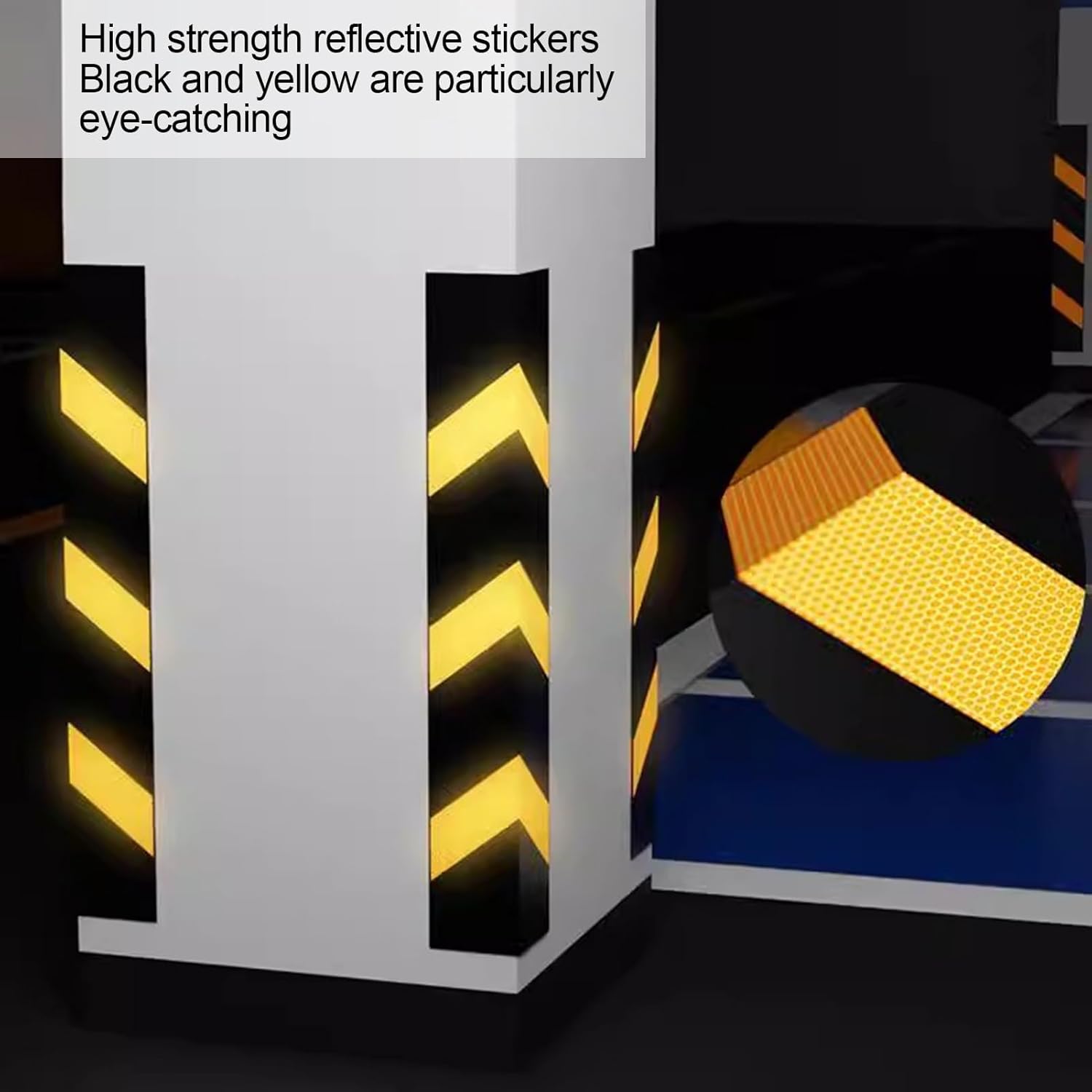 Rubber Corner Protector for Cars - Reflective Parking Garage Wall Guard with Yellow Strips, L-Shape 1cm Thick Corner Guard, Durable Wall Protection for Safe Parking