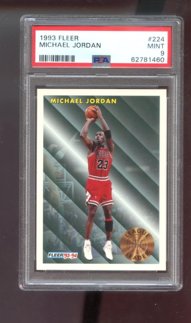 1993-94 Fleer #224 Michael Jordan PSA 9 Graded Basketball Card NBA 93-94 1993-1994 Scoring Steals League Leader Chicago Bulls