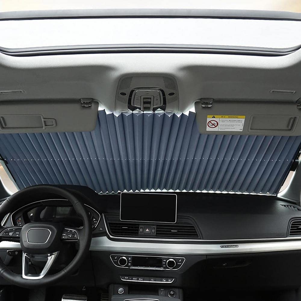 Adunsiaoto Parasole per parabrezza auto, blocca i raggi UV, parasole pieghevole interno per auto, isolamento termico e protezione dai raggi UV, per