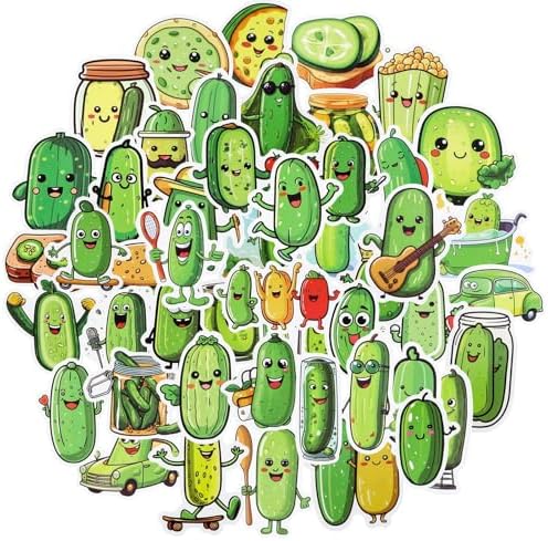 50 Stück Pickle Aufkleber – Cartoon Design, Wasserfest, 5–8 Cm Groß, Für Laptop, Wasserflasche, Scrapbooking