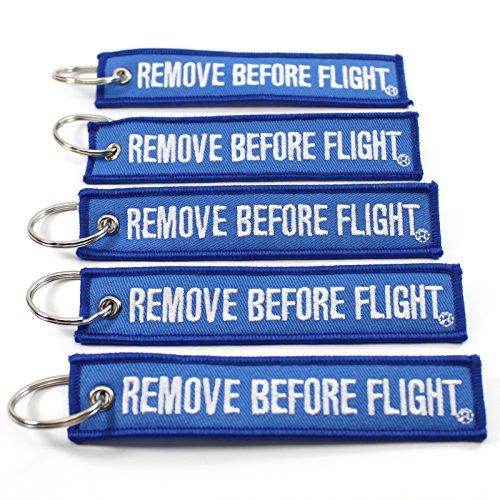 Rotary13B1 Llavero Remove Before Flight - Azul - 5 piezas, Azul, 1inch x 5 inch, Moderno