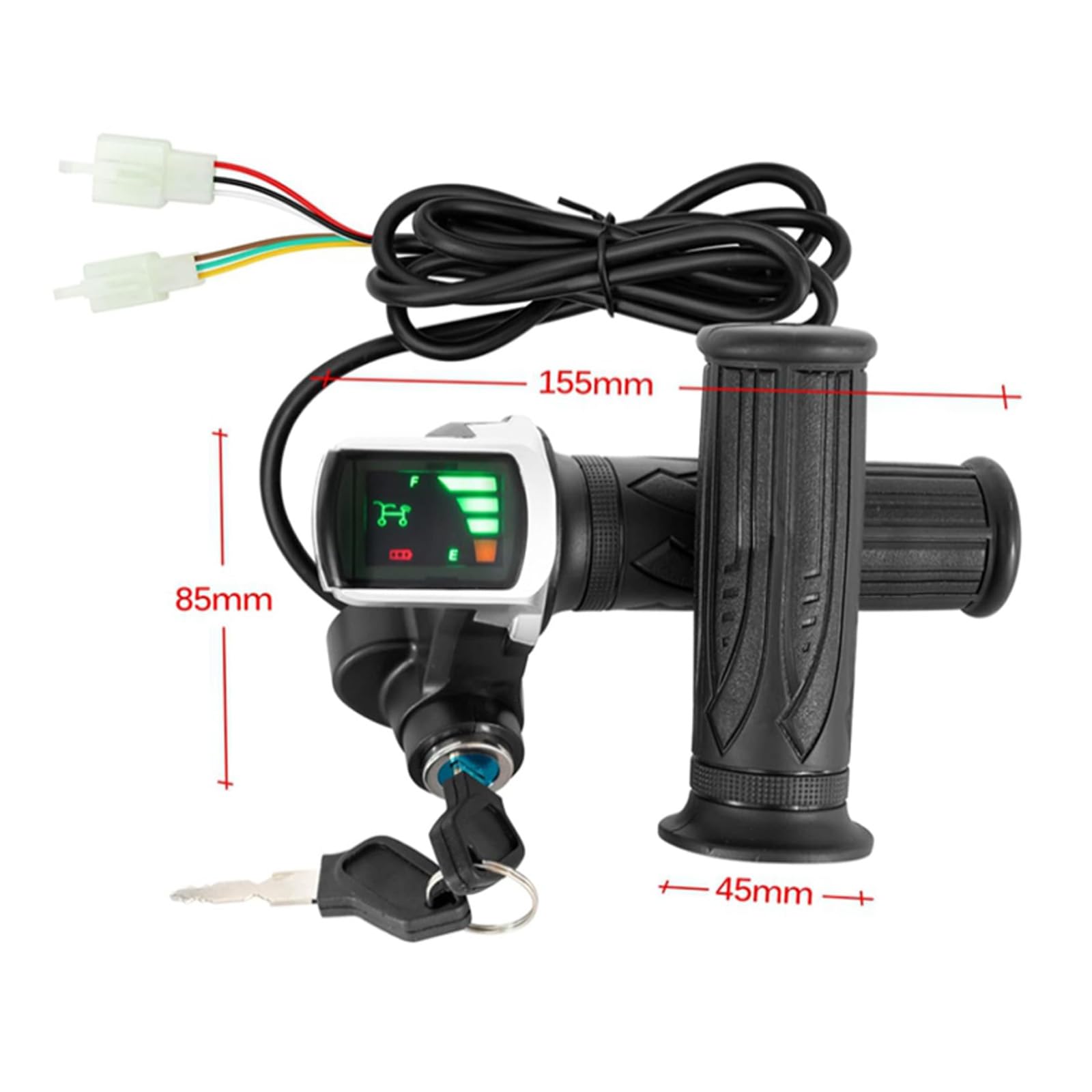 Moteur de scooter électrique 48V 2000W Moteur d'entraînement moyen Contrôleur sans balais DC 45A avec interrupteur à 3 vitesses à poignée d'accélérateur LCD pour électrique Go Kart ATV