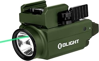 OLIGHT Baldr S 800 Lumens EDC Rechargeable Flashlight, Light with Adjustable Green Beam and White Light, Compact Rail Mount Flashlight Powered by Battery (OD Green)