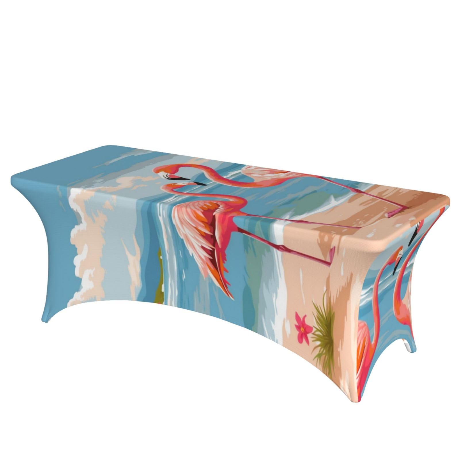 Nappe de plage flamant rose rectangulaire housse élasthanne 1m80