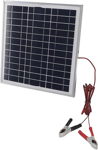 Miniatura 2 de Acouto  50W Portable Solar Panel Monocrystalline Silicon Solar Panel with 9.8FT Cable 18V Red and Black Battery Clips RV Camping Hiking with Battery