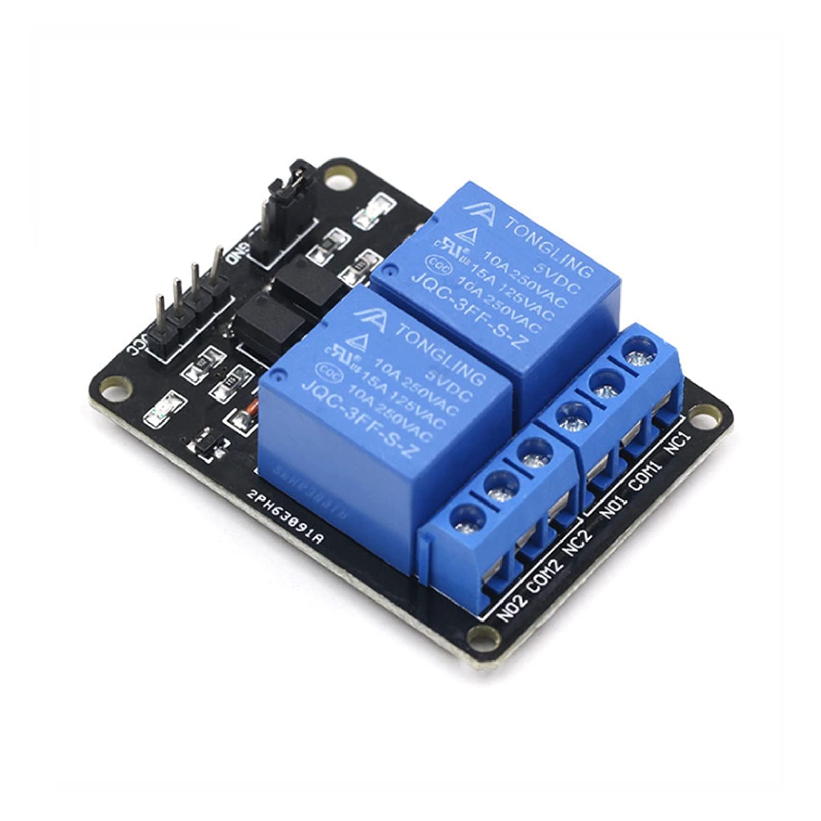 Módulo de relé 2 vías 5V con protección optoacoplador Placa expansión Accesorios placa desarrollo
