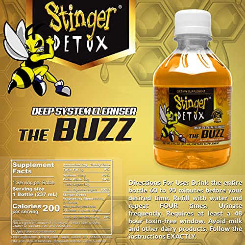 Stinger Detox Buzz 5X Extra Strength Drink (8 FL OZ - Peach Lemonade) - Image 4