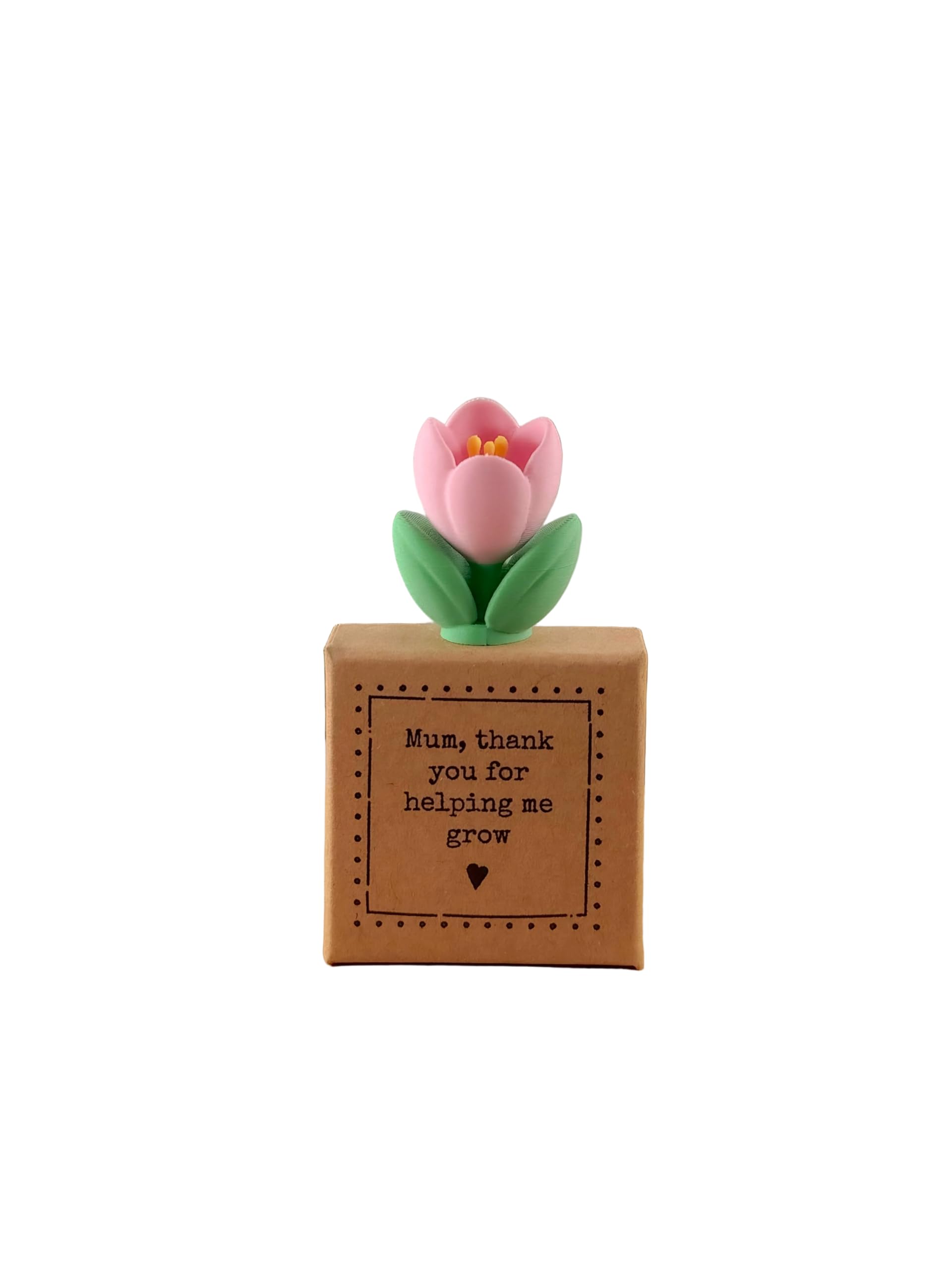 Image Industry “Mum, Thank You For Helping Me Grow” Tiny Little Gift – Tulip Mini Figurine Keepsake | Mother’s Day Sentimental Gift | Cute UK Handmade Token Present for Mum