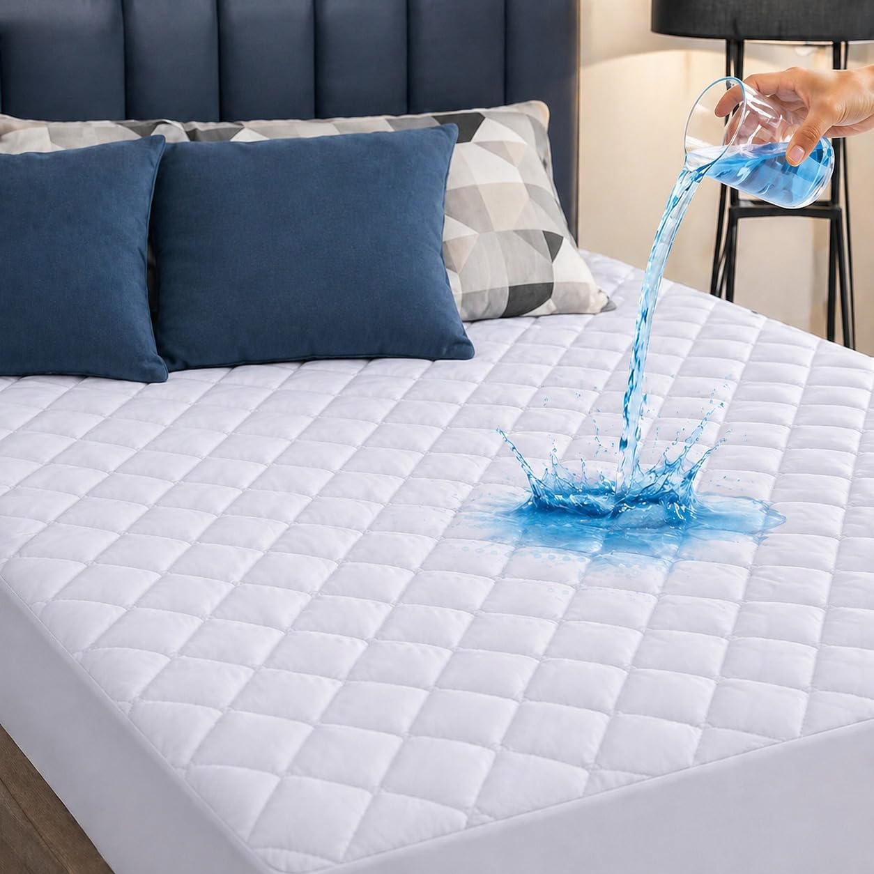 ELITLUX 100% Waterproof Mattress Protector – Noiseless, Absorbent & Machine Washable Super King Mattress Protectors (182x200cm) With Extra Deep 30cm Fitted Skirt