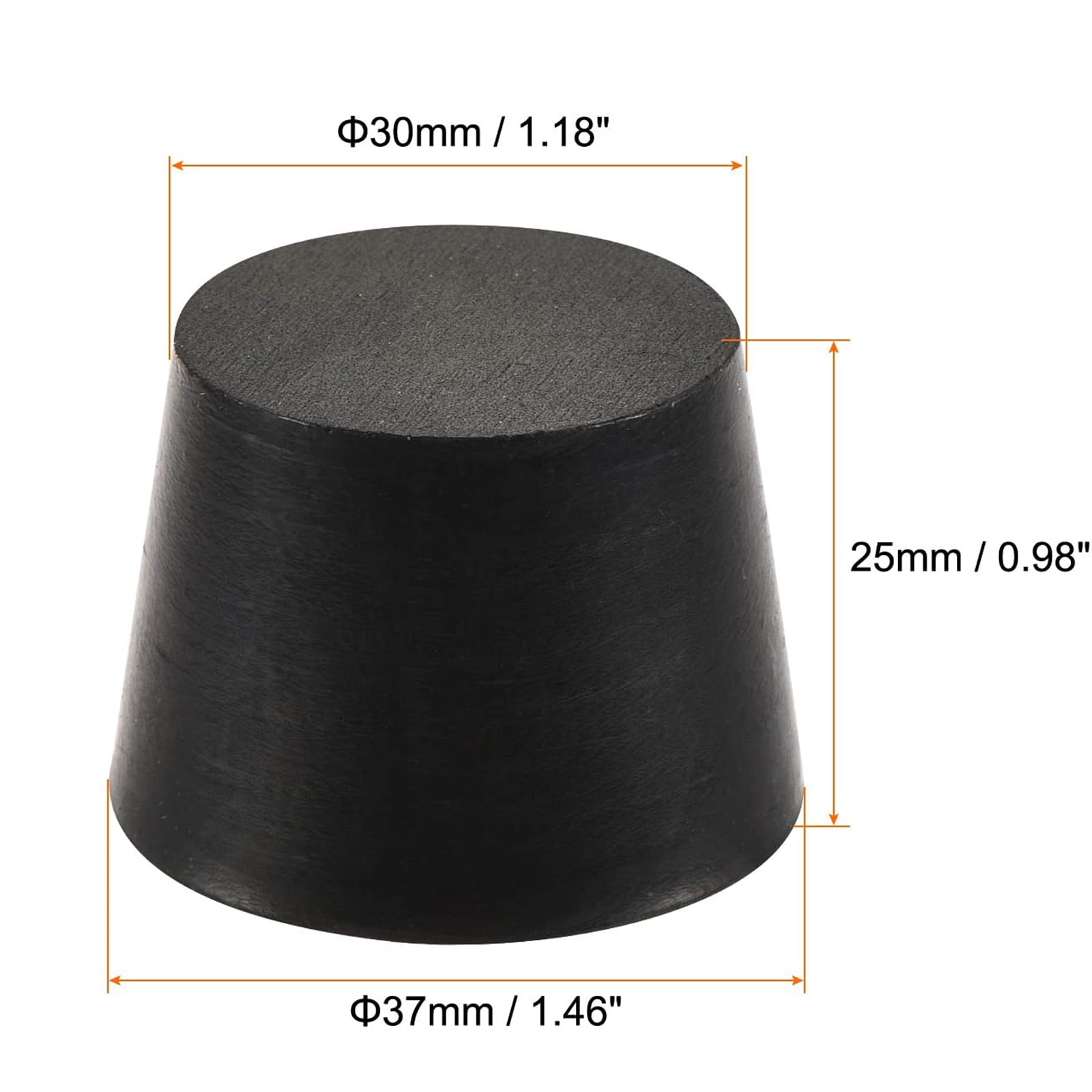 TOP-VIGOR 5Pcs Rubber Tapered Plug, 30mm to 37mm Solid Silicone Stopper - Image 2