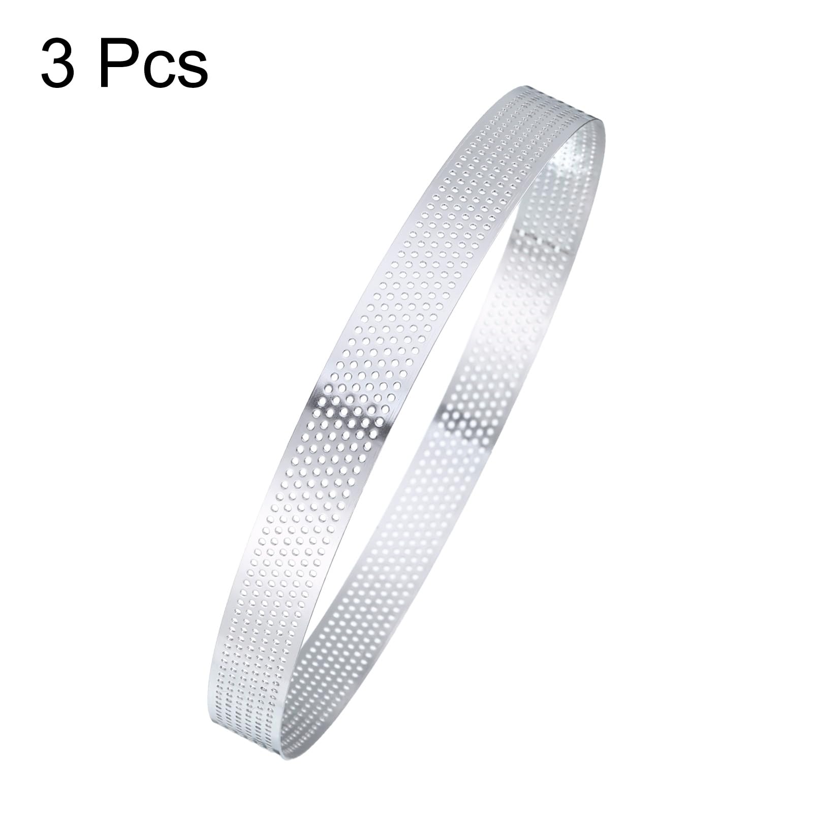 QUARKZMAN 3Pcs Anneaux à Tarte en Acier Inoxydable 7.5" Cercle de Cuisson