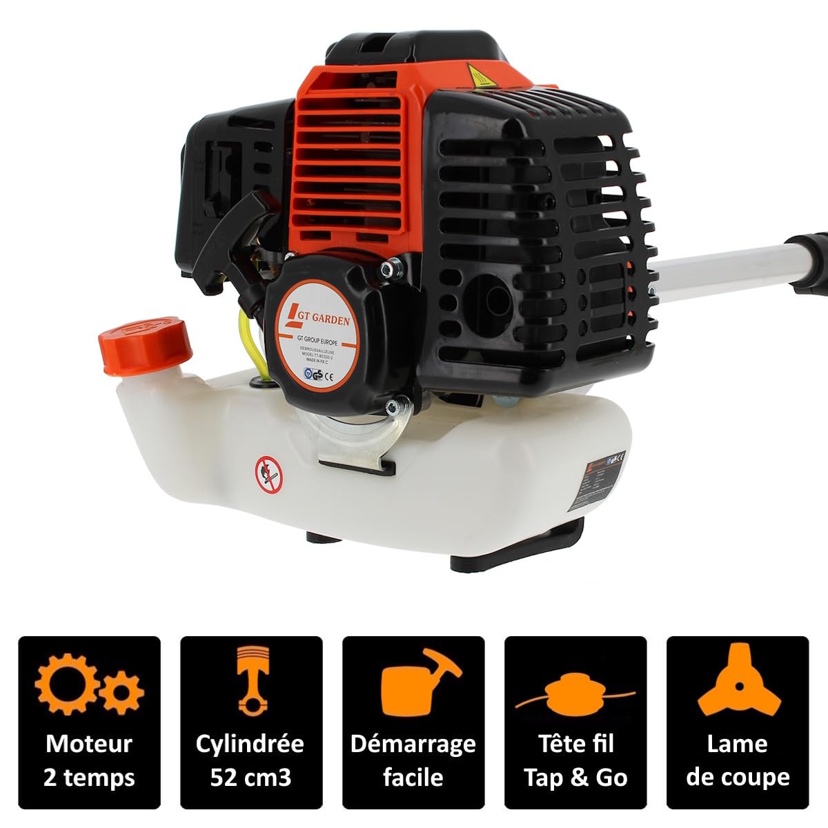 GT Garden Débroussailleuse Thermique 52 cm3-3 CV