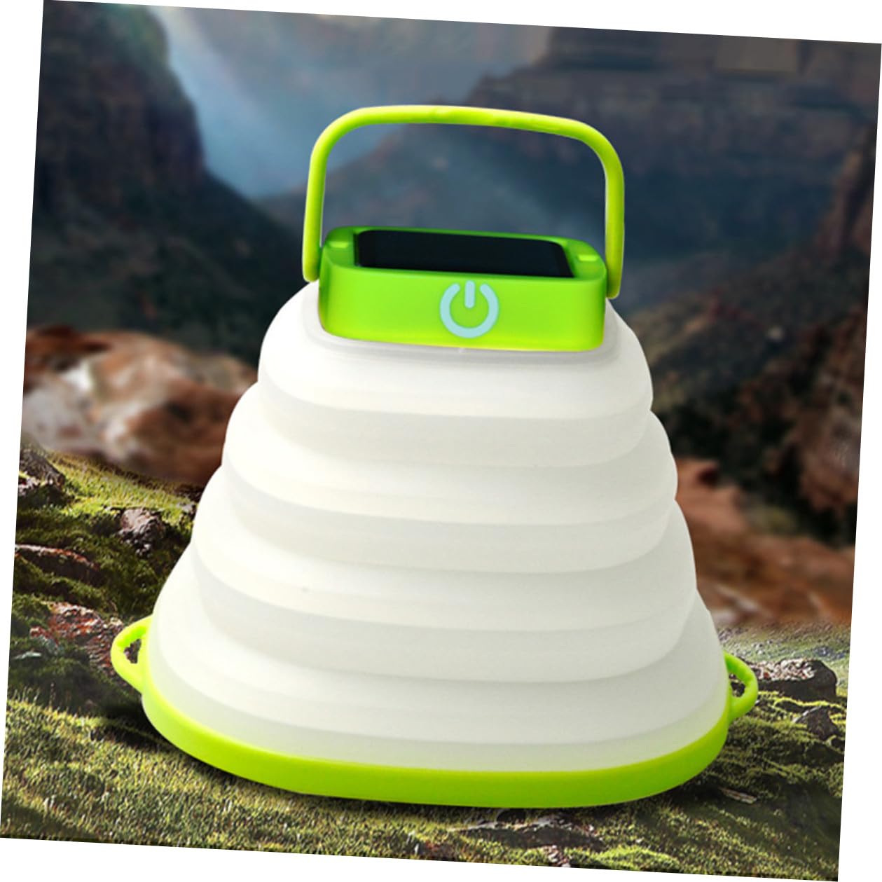 Linterna LED Portátil Plegable Solar USB 6 Uds Verde para Acampar | 500 Mah, Abs Asa, Ip67, para Colgar en Tiendas y Ramas, Uso en Emergencias