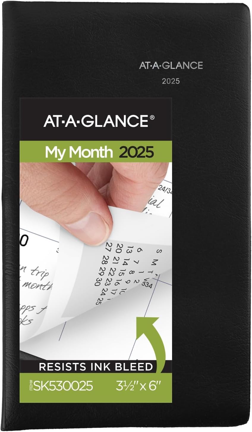 2025 Planner, Monthly, 3-1/2" x 6", Pocket Size, DayMinder, Black (SK530025)
