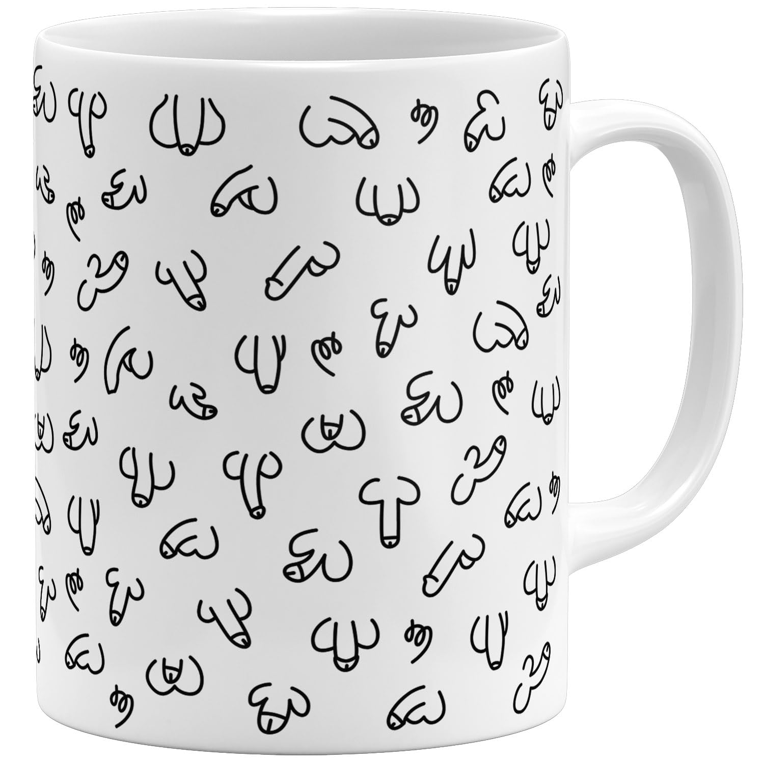 OM3® Tazza da caffè divertente con seni, con tette e seni | Tazza in ceramica | 11oz 325 ml | stampa completa | rosso
