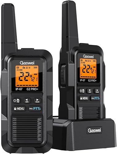 G2pro+ - Walkie Talkies resistentes para adultos, radios bidireccionales recargables de largo alcance de 2 vatios, clima NOAA, radio FM, impermeable