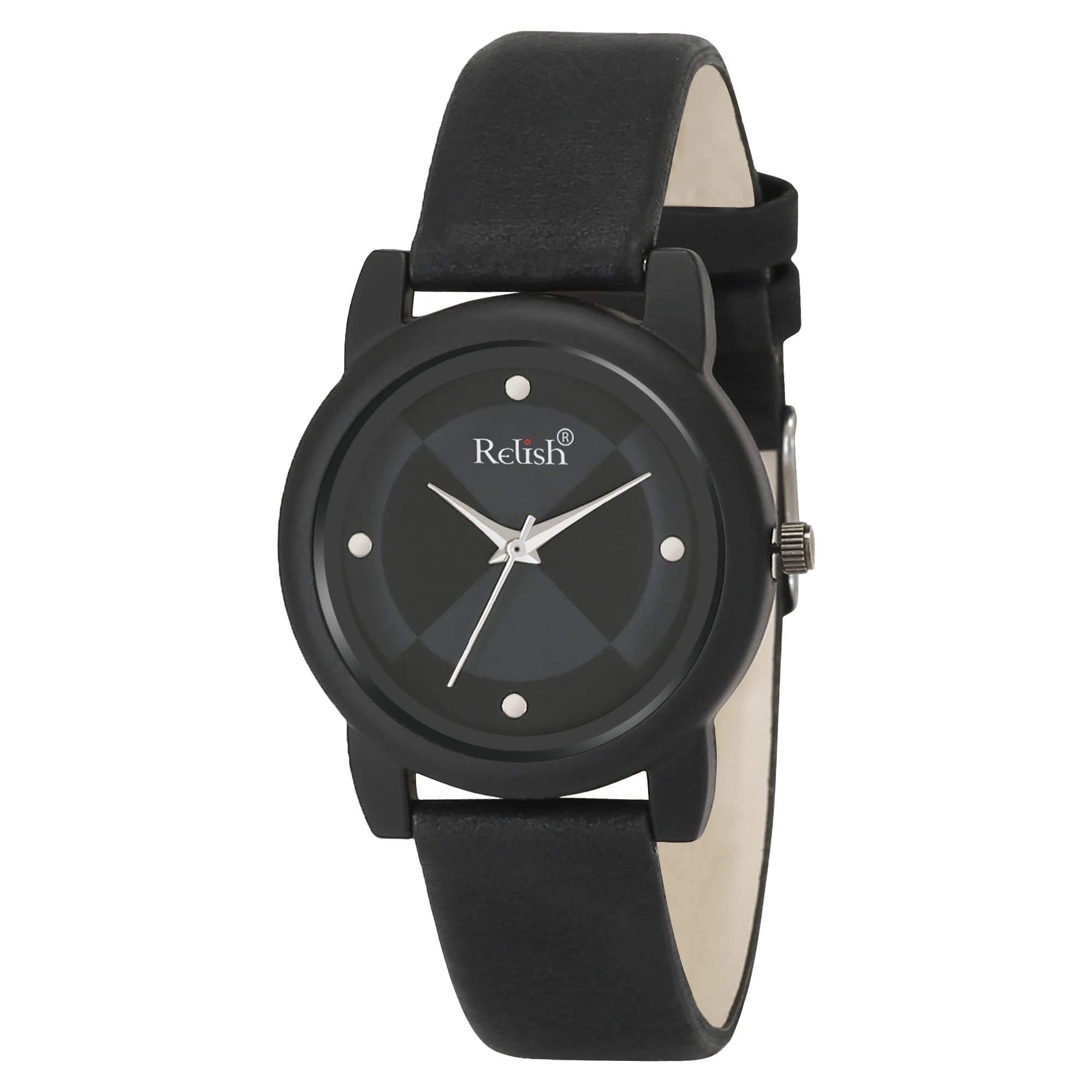 Relish Analog Casual PU Leather Strap Round Case Shape Watch for Girls, Sister, Girlfriend, Wife and Women (Band-18mm, Black) (B09XQSZ2W7) Amazon Price History, Amazon Price Tracker