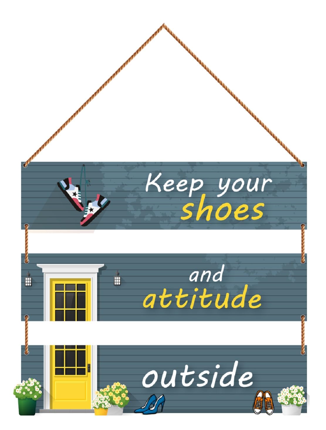 Wall Hanger for Living Room | Hall | Bedroom | Wall Hanging For Home Decoration (Keep You Shoes & Attitude Outside 03)-image-28