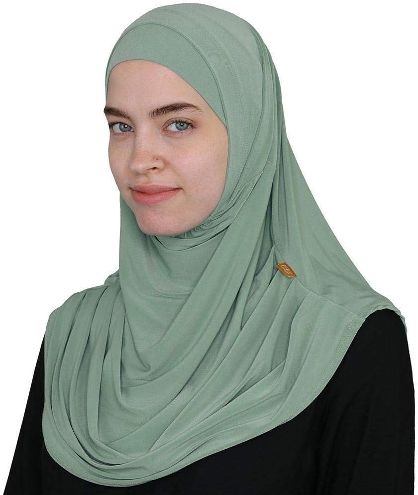 ModefaFirdevs Islamic Practical Two-piece Amira Hijab Turkish Scarf Muslim Easy Instant Ready-to-Wear Headscarf