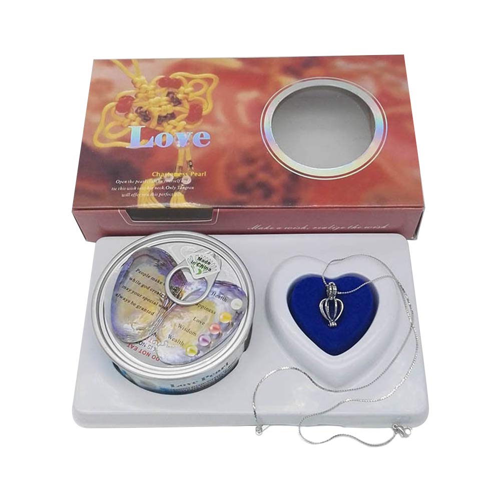 Love Wish Pearl Kit, Pearl Kit Box Pearl in Oyster, DIY Creative Necklace Jewelry Gift Set, Fashion Creations Kit with Pendant Necklace Durable for Women Girls
