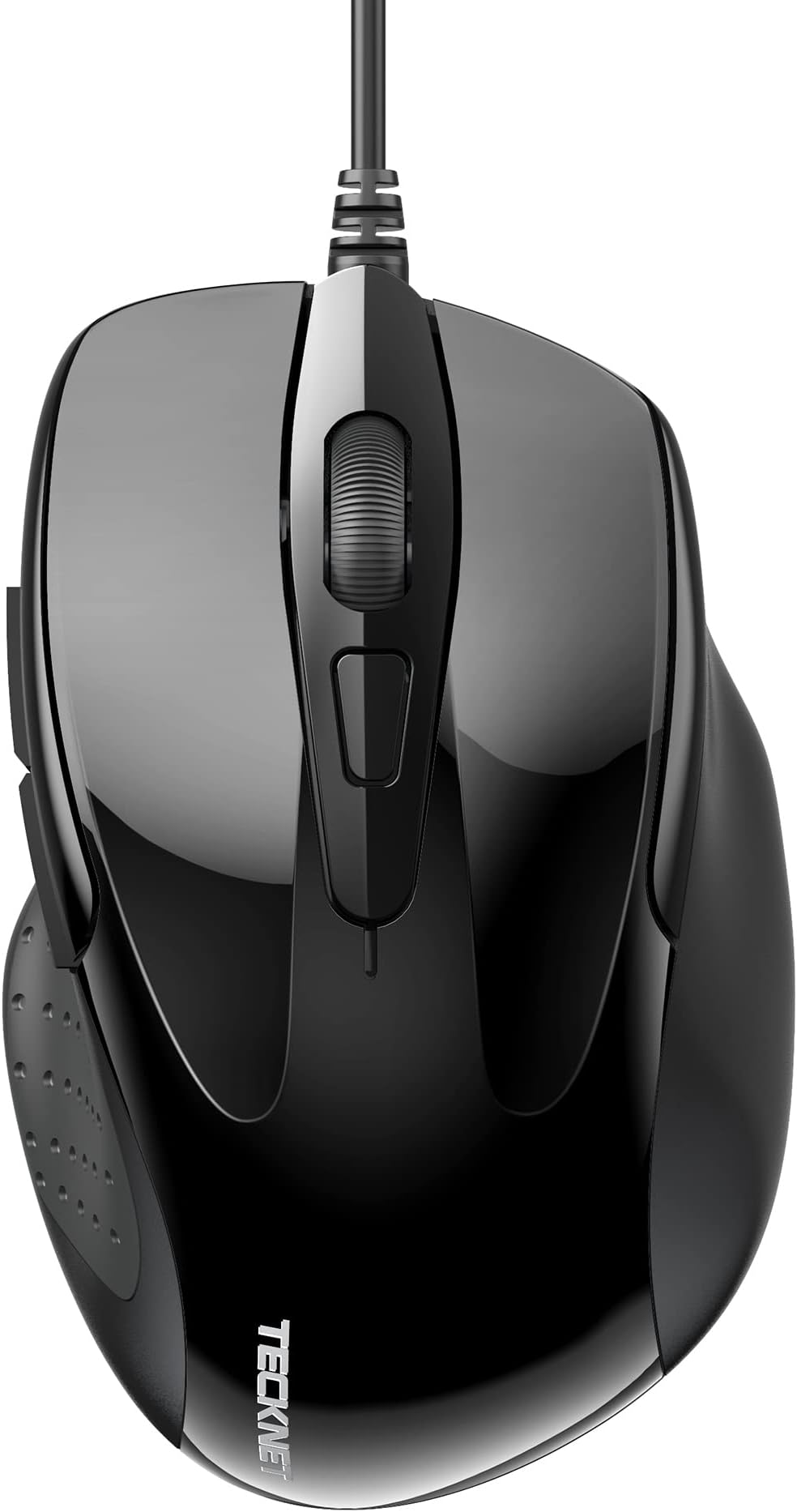 TECKNET 6-Button USB Wired Mouse with Side Buttons, Optical Computer Mouse with 1000/2000DPI, Ergonomic Design, 5ft Cord, Support Laptop Chromebook PC Desktop Mac Notebook-Black