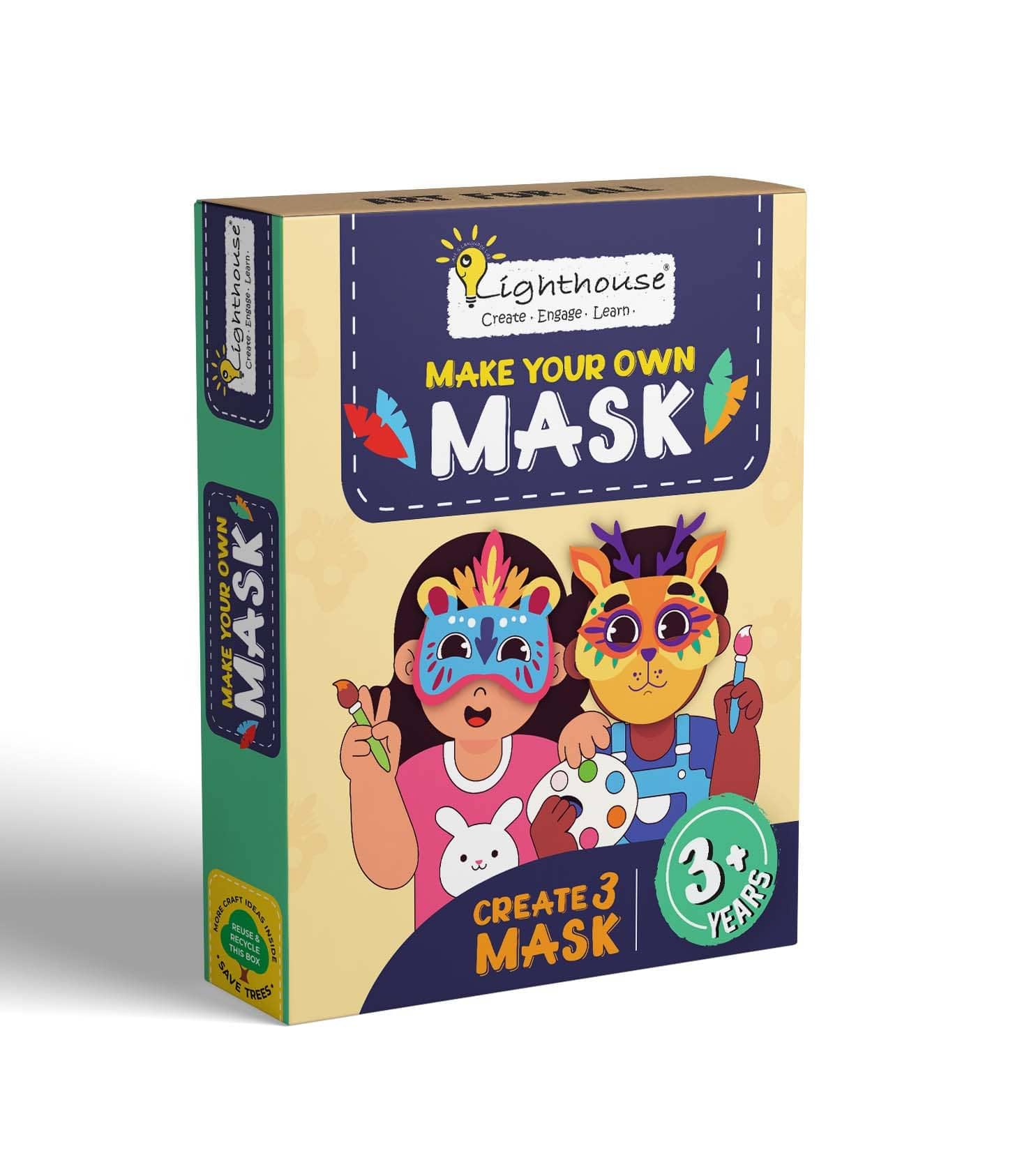 Sponsored Ad - LIGHTHOUSE DIY Mask Making Kit for Kids | Fun Art & Craft Set with Paints, Brush, Glue & Mask | Creative Face Mask Decorating Kit | Ideal Birthday Return Gift & Party Activity for Children