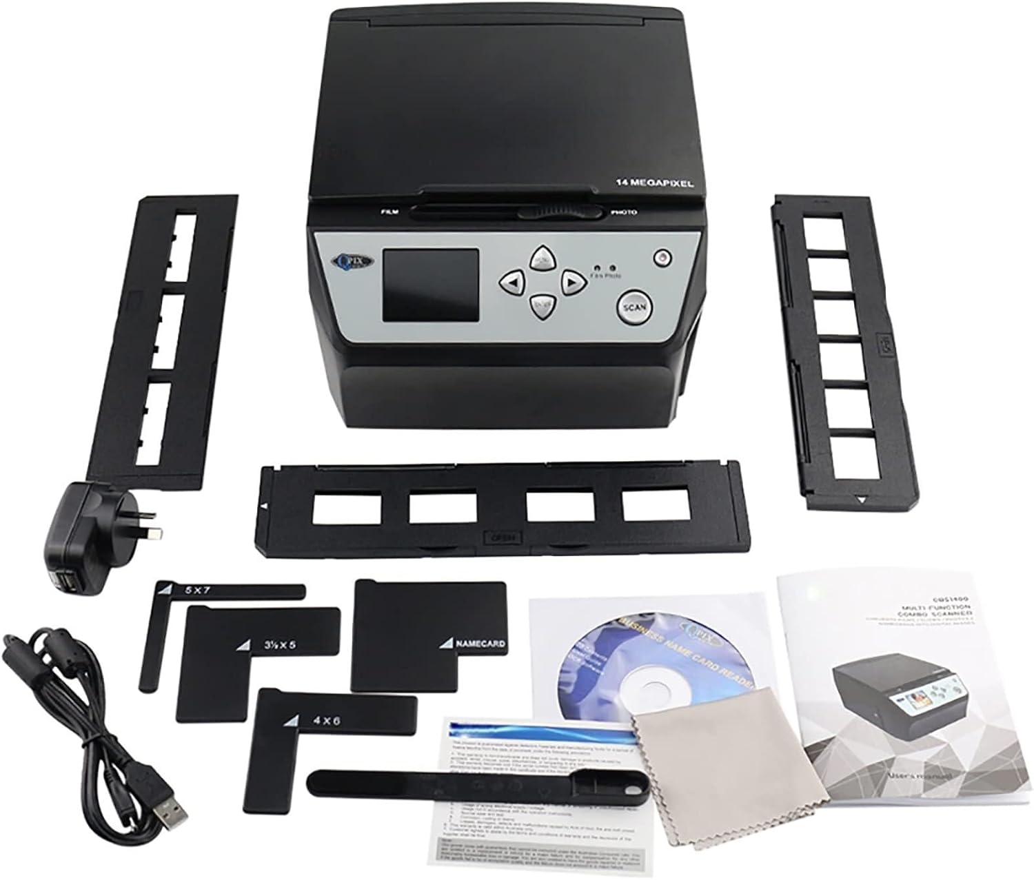 Slide Scanner, 22MP High Resolution Negative Film Conversion Color and Black and White, Convert 135 Film/35mmSlide/110 Film Business Cards to JPG Digital Photos, Support USB Output