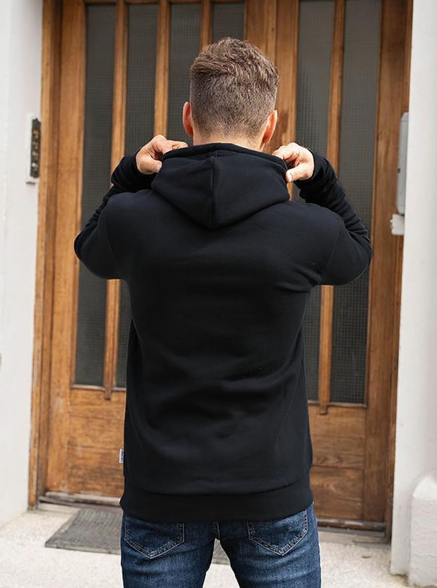 Men's Fleece Hoodie Pullover Long Sleeve Hooded Sweatshirt Drawstring Kangaroo Pocket Athletic Hoodies - Image 4