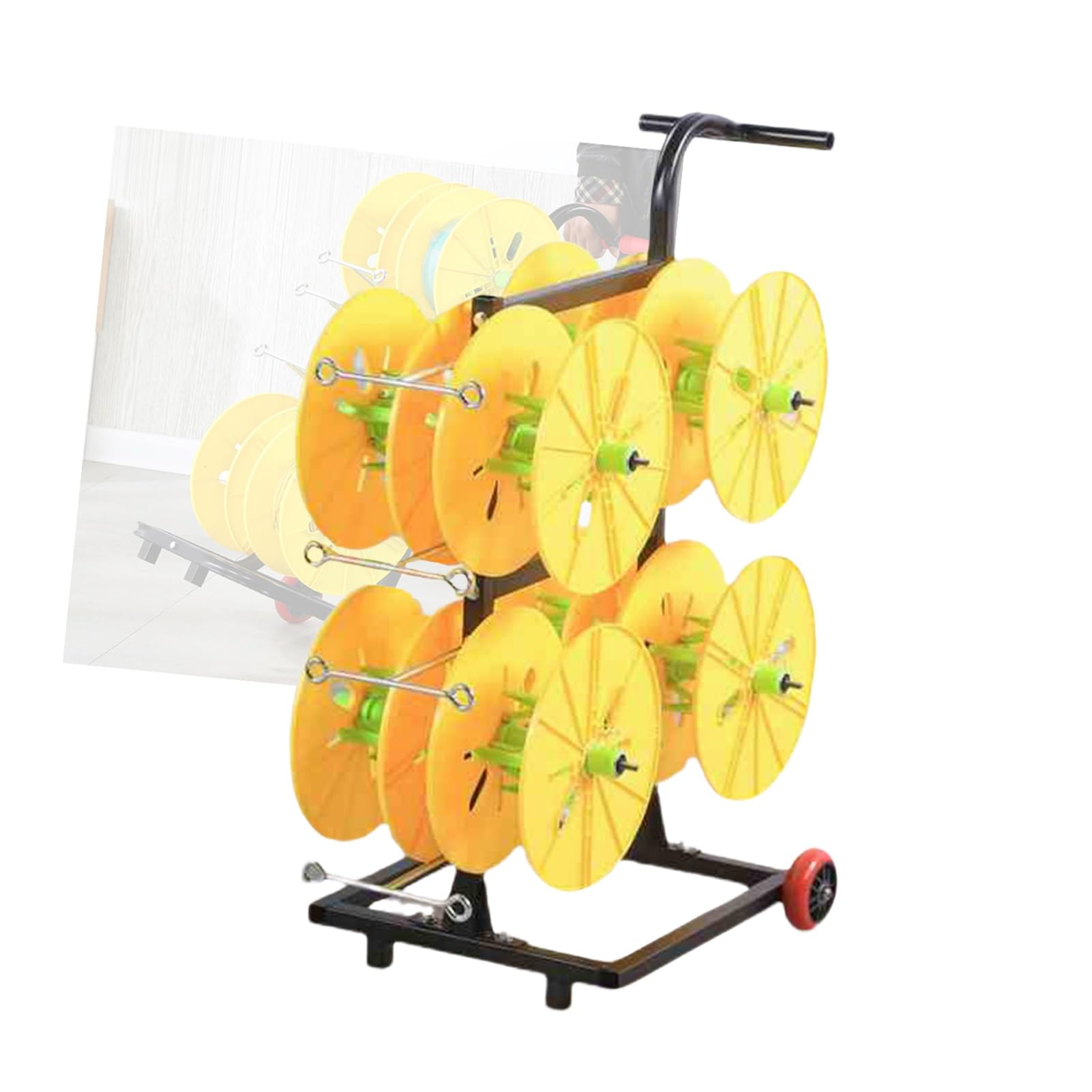 WDSOPK Wire Spool Rack,Cable Roll Holder for Industrial Workplace,Multiple Axle Cable Caddy Wire Spool Holder,for Ribbon Filament Storage (8 Rods Wire)