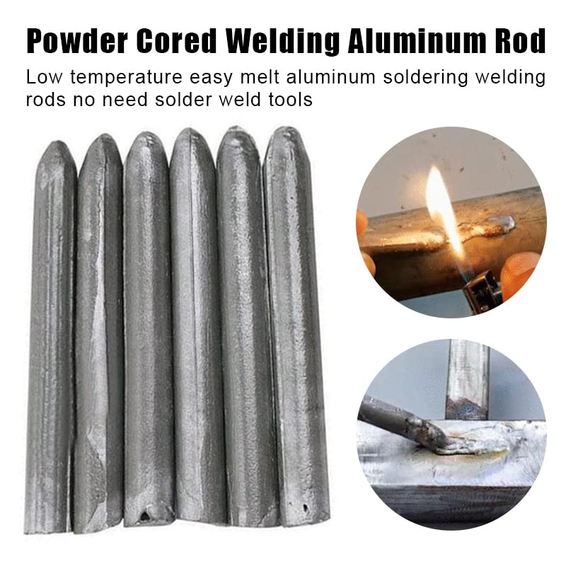 GatherTOOL 3/6/9Pcs Powder Cored Welding Aluminum Rod 78mm Low Temperature Easy Melt Aluminum Soldering Welding Rods No Need Solder Convenient Weld Tools (Size : 6Pcs 78mm)
