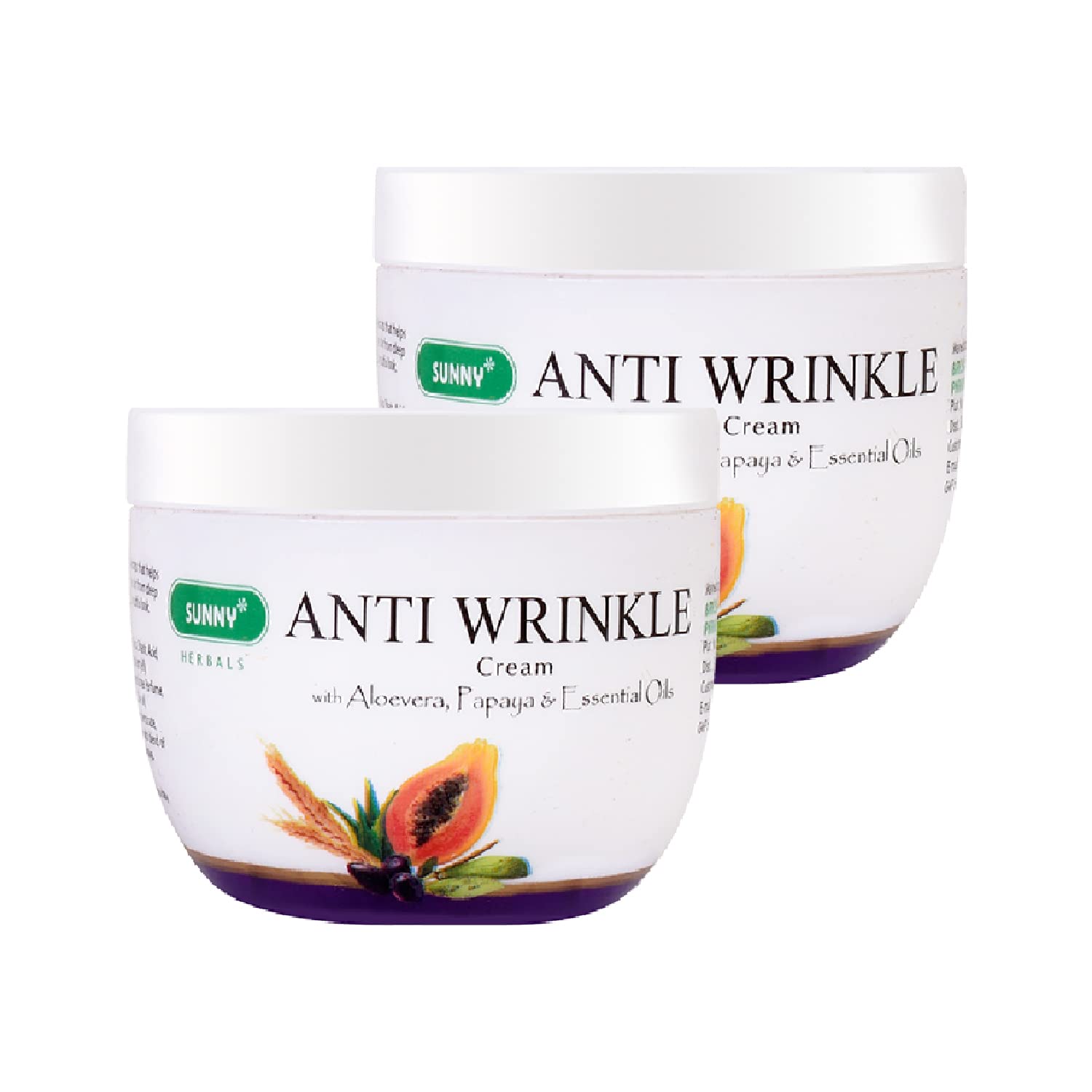 SunnyAnti Wrinkle Cream Blend of Vitamins, Essential Oils & Herbal extracts | Maintains Skin Elasticity | Deep Skin Hydration | Keep Skin Toned & Supple | 50gm (Pack of 2)