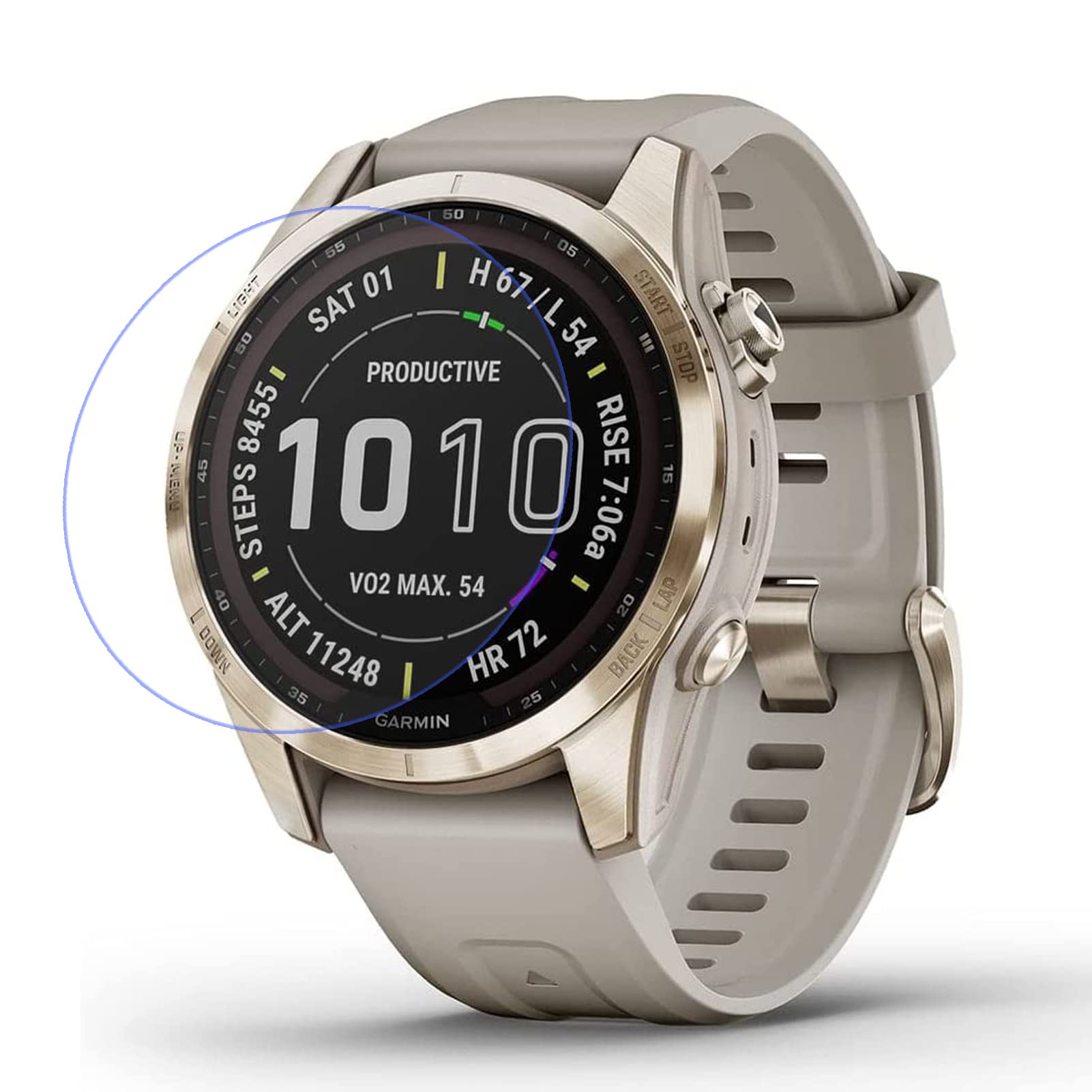 Disscool Tempered Glass Screen Film Protector Compatible with Garmin Fenix 7s, 0.33mm Protector Anti Scratch Smart Watch Accessory