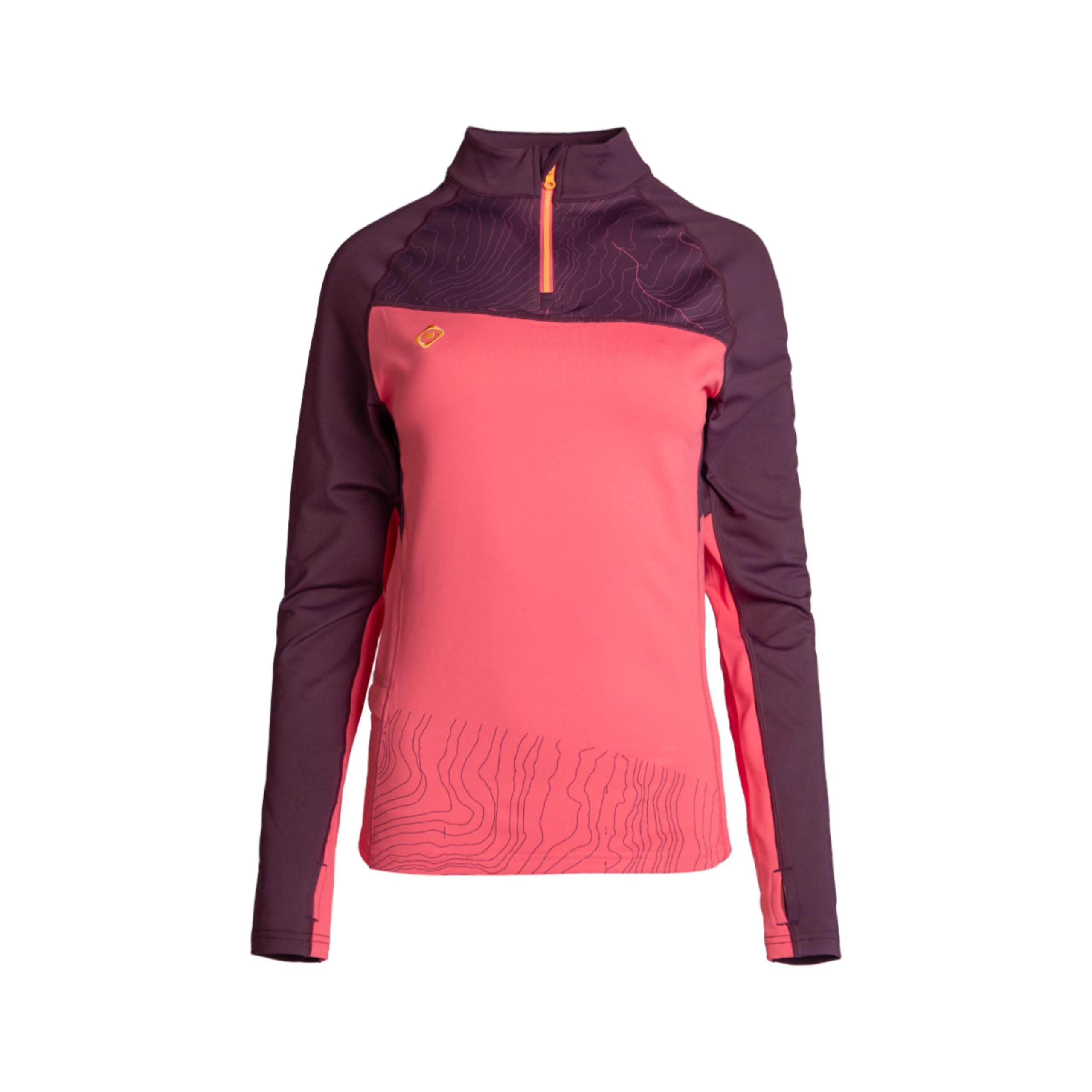Izas Salem W Camiseta Técnica Manga Larga para Mujer Polar Stretch para Climas Fríos, Bi-elástica, Transpirable, Secado Rápido, Cuello Alto Cremallera, Presilla Pulgar, Costuras Planas