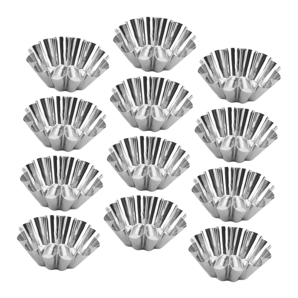 Cabilock 20pcs Non Stick Stainless Steel Baking Molds Flat Bottom Cooking Rings for Puddings Jellies and Pastries Bakeware for Home Use and Professional Baking