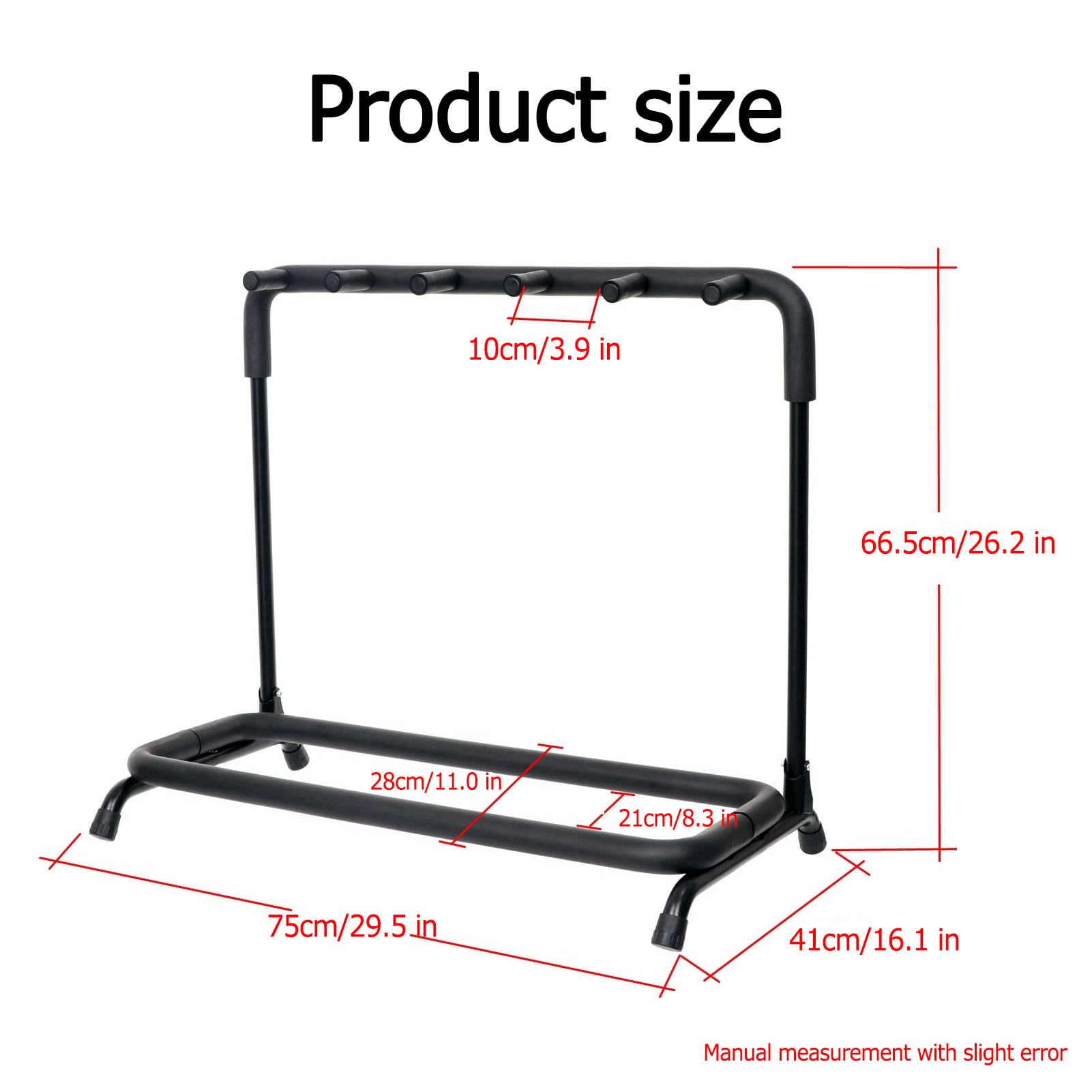 Supporto per chitarra, portatile, multi chitarra, design pieghevole, può contenere 5 chitarre, ideale per chitarre acustiche, elettriche e bassi, design salvaspazio