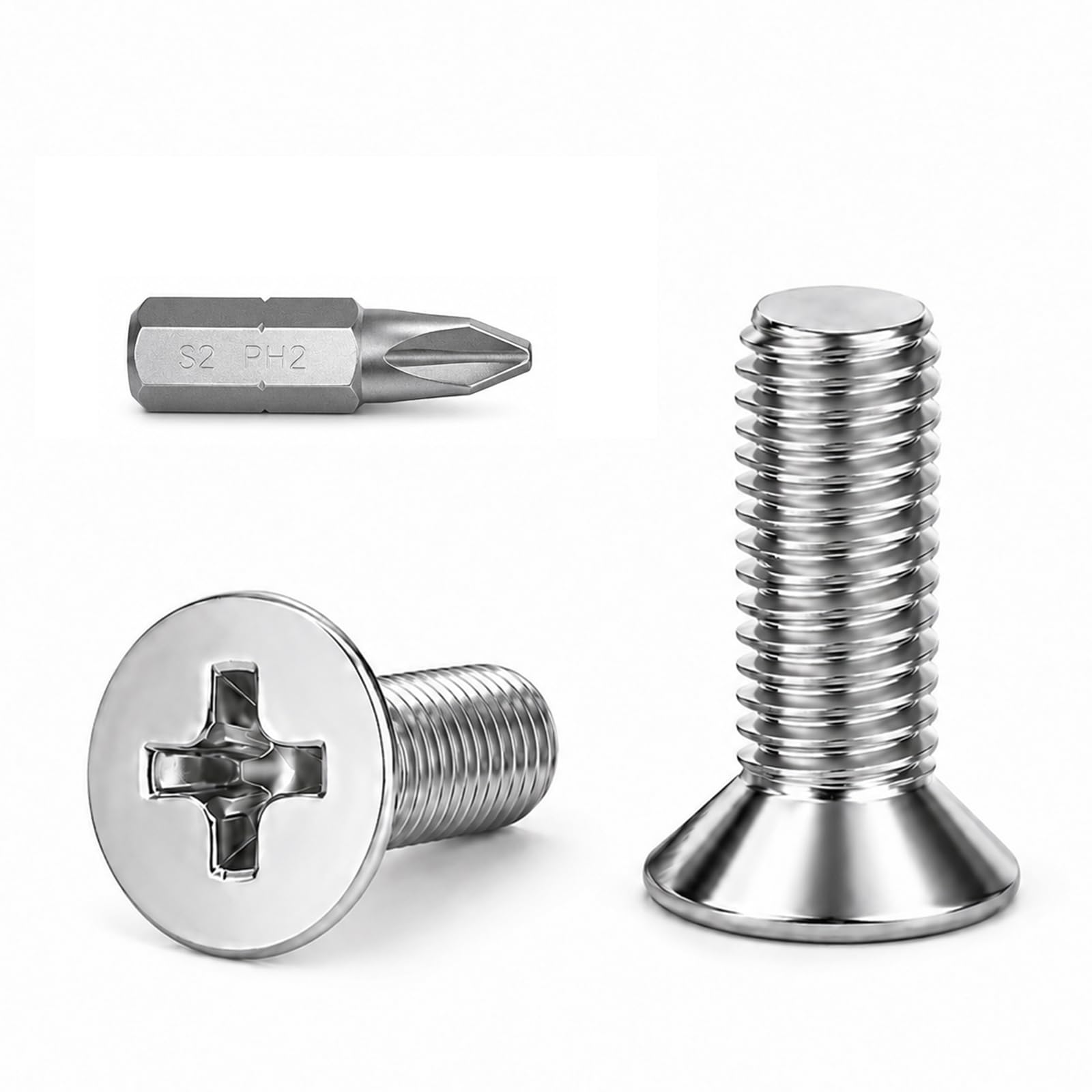 Wavanta 100Pcs M4 x 6mm Countersunk Machine Screws