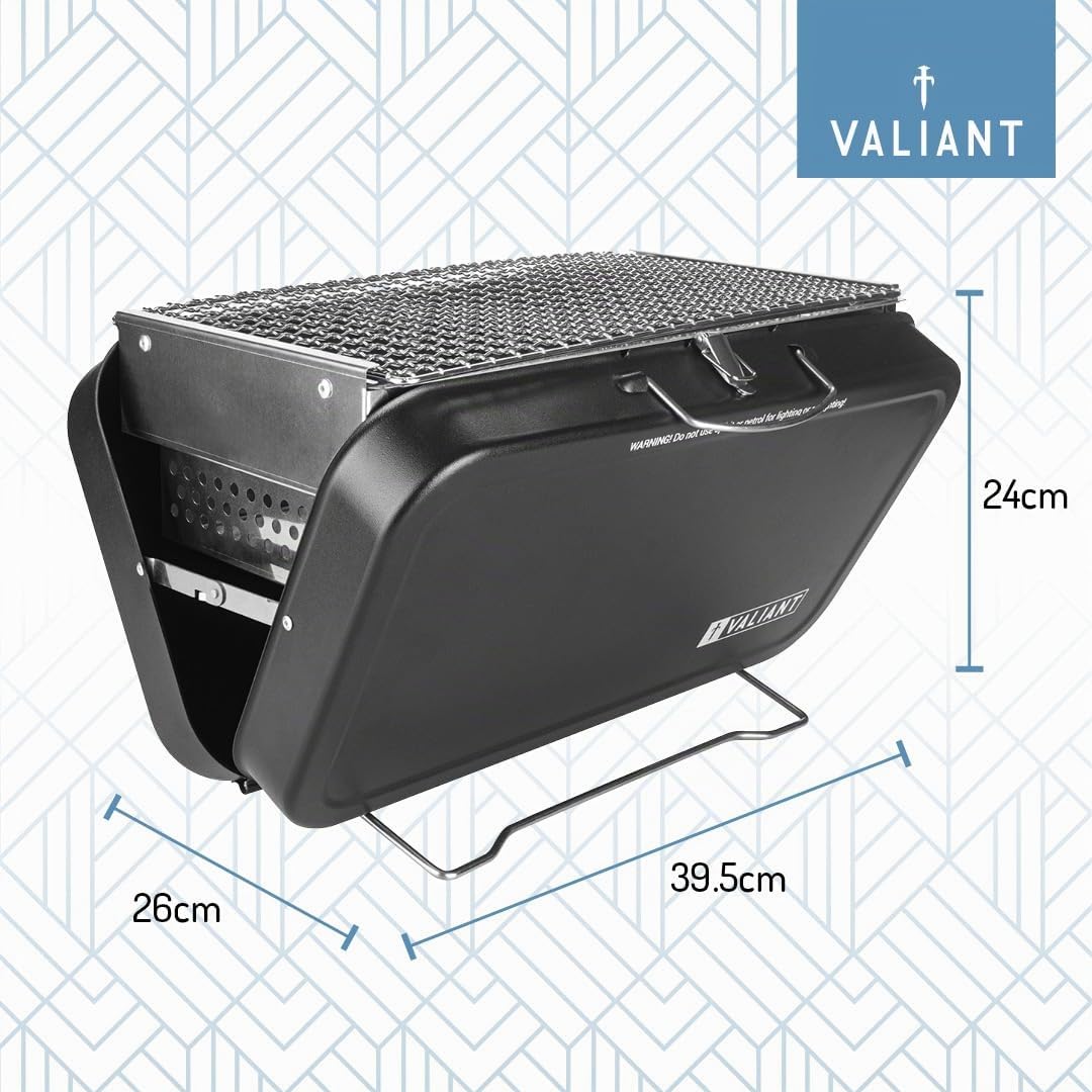 Valiant Barbecue portable pliable pour pique-nique et camping Noir