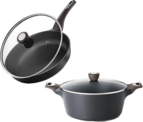 SENSARTE Sartén antiadherente con tapa, sartenes antiadherentes para tortilla de 9.5 pulgadas, olla de sopa saludable de 6.6 cuartos de galón con