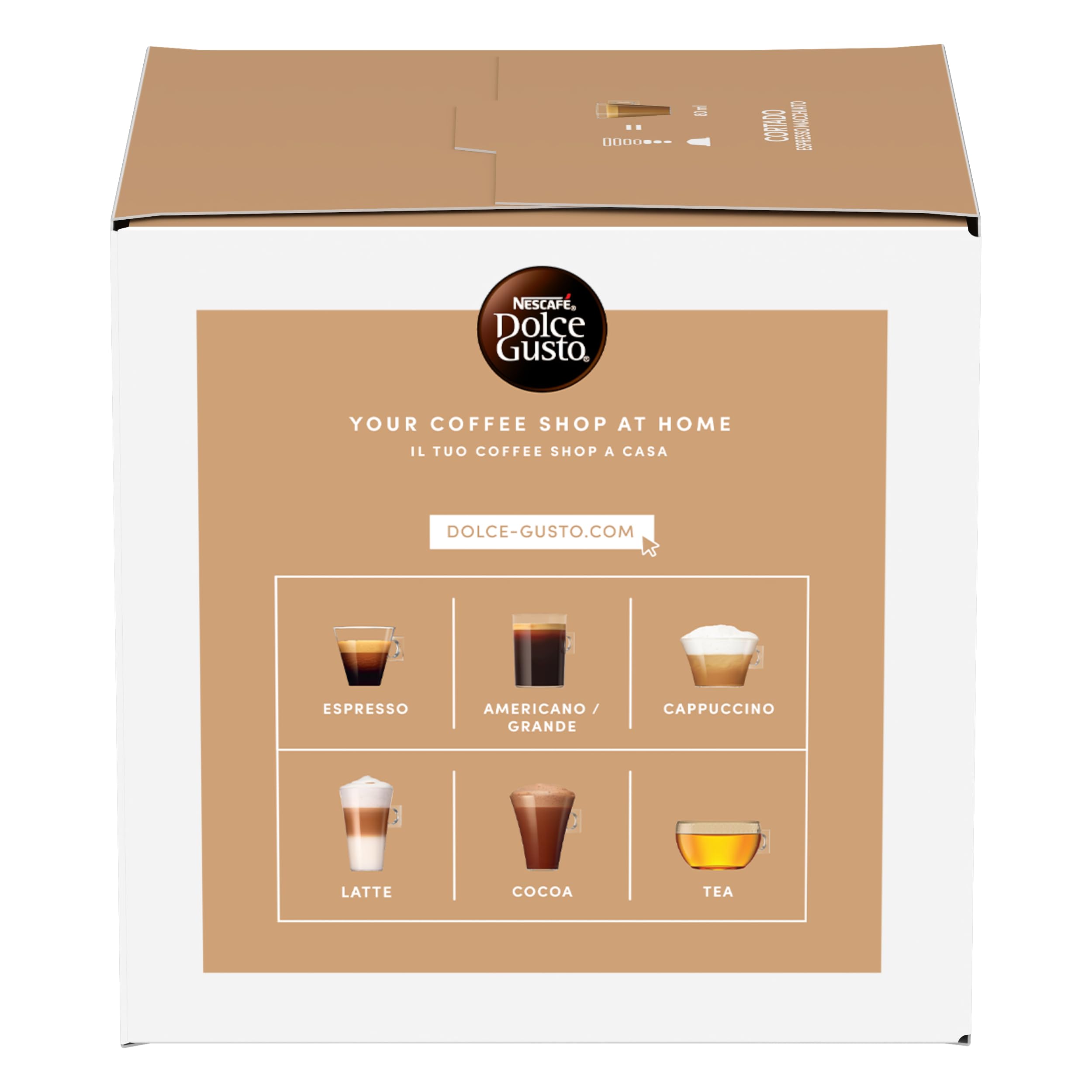 NESCAFÉ DOLCE GUSTO Cortado Espresso Macchiato Caffè, 6 Confezioni da 16 Capsule (96 Capsule Compatibili Nescafé Dolce Gusto)