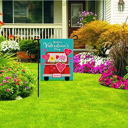 Kuansheng Valentines Day Garden Flag, Double Sided Romance Love Heart Car For Your Valentine's Day Decoration Anniversary Wedding Sesonal Holiday Banner Yard Outdoor Decor 12 X 18 Inch #TOP3
