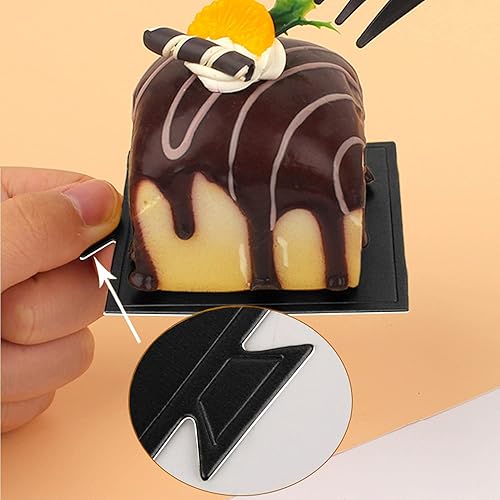 Miniatura 5 de 200 mini tablas para tartas, tableros de mousse negro, mini bases para pasteles, placas de papel para pasteles, bandejas de exhibición de postres de