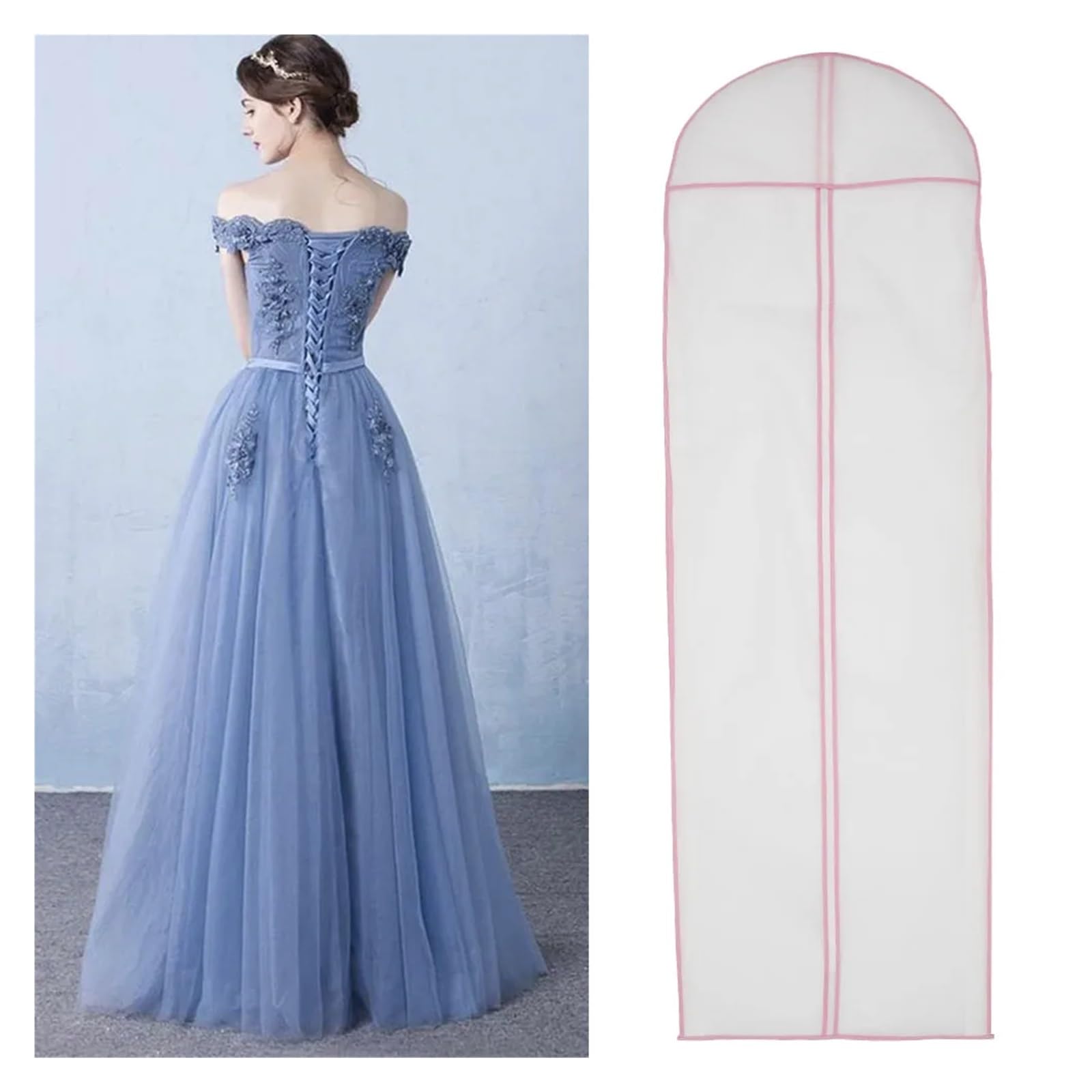 fundas para ropa Gown Long Clothes Bags Protector Case Dustproof Cover Wedding Dresses Garment Clothing Dust 180cm Dress Bag Organizers(2pcs)
