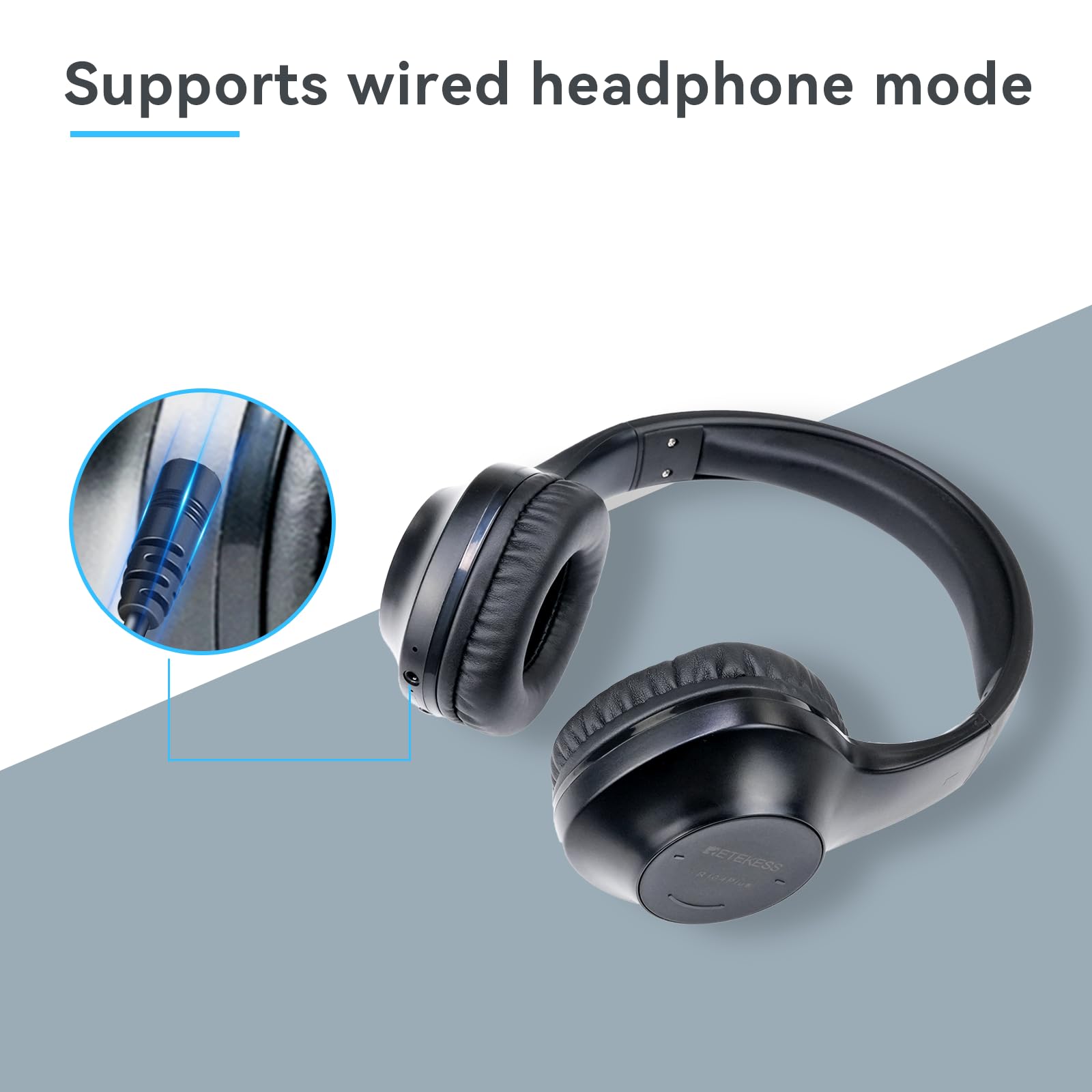Retekess TR104P Cuffie Radio FM, Pieghevole Cuffie Over Ear, Ricevitore FM, Supporto Ingresso AUX Alimentato a Batteria,Adatto per Studenti che Studiano e si Esercitano